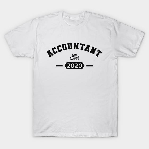 Accountant Est. 2020 T-Shirt by KC Happy Shop